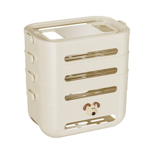 Cream <b>Router</b> Storage <b>Box</b> 4 Layers Large Capacity Desktop Cable Organizer For Electronics - Product Image 5