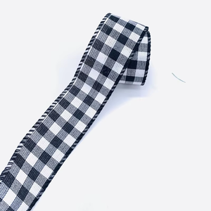 Usine Direct Filaire Plaid Cadeau Ruban Noir Rouge Ecosse Toile De Jute Artisanat Rouleau De Ruban Coloré pour DIY Emballage Cadeau De Noël - Product Image 6