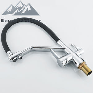 Grifo Mezclador de Lavabo de Acero Inoxidable de Grado Comercial de Lujo Wayon, Montado en Cubierta, Color Negro, con Doble Manija - Product Image 5