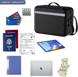 Sac de documents OEM étanche et ignifuge, coffre-fort domestique, boîte à dossiers ignifuge avec serrure pour un stockage sécurisé des fichiers d'ordinateur portable, passeports et documents importants - Product Image 5