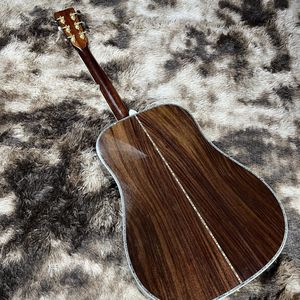 Guitare artisanale de haute qualité de 41 pouces, réplique de Martine D45, avec une table en épicéa massif et une éclisse en palissandre, adaptée aux performances - Product Image 6