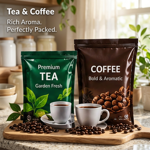 Sachet Doypack en plastique refermable avec fermeture éclair, qualité alimentaire, pour emballage de thé et café, idéal pour thé et café premium, intense et aromatique - Product Image 5