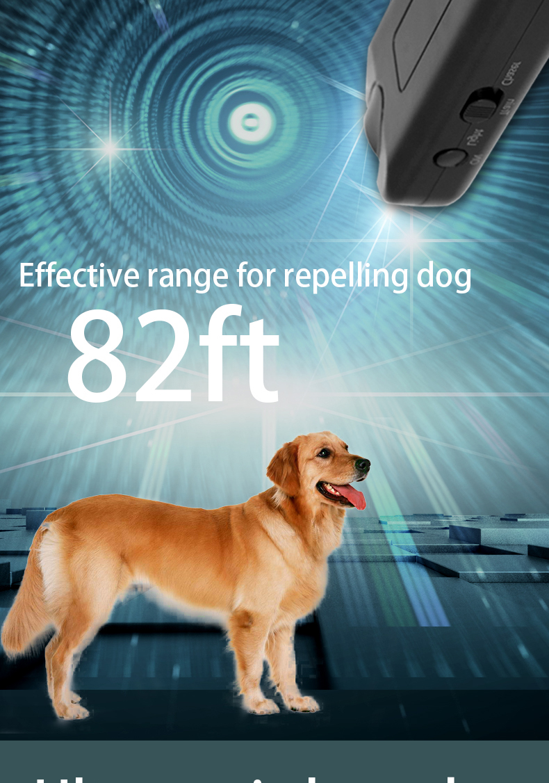 Portable Ultrasonic Dog Training Device Anti Barking Dog Chaser Repeller with LED Light pet dog repeller