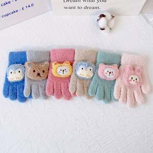 Gants pour enfants dessin animé, garde au chaud, protection contre le froid, doigts entiers, maternelle, garçons et filles, écriture, cinq doigts - Product Image 1