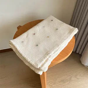 Y-Z Cheap winter warm house indoor christmas cotton cable knitted throw blanket thick sofa blankets