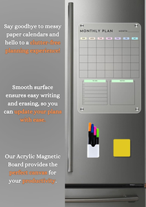 Pizarra Blanca Acrílica Personalizada al por Mayor, Magnética para Refrigerador, Calendario Mensual, Semanal y Diario, Planificador Transparente de 3 mm - Product Image 2