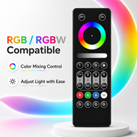 Control Remoto LED 2.4G Inalámbrico RF con Atenuador Táctil RGB/RGBW para Tiras de Luz LED, Lámpara de Techo de Cuatro Zonas, Kit de Iluminación para el Hogar con Alcance de 30M