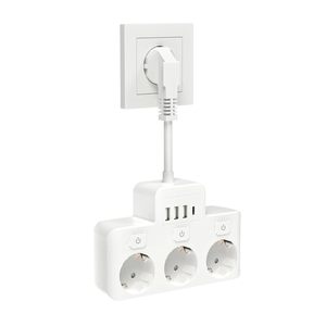 3 Outlet EU Power Strip <strong>with</strong> Individual <strong>Switches</strong> 3 USB Ports Extension Socket European <strong>Plug</strong> Wall Outlet CE ROHS KC Certified - Product Image 1