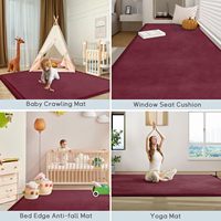 Tapis de salon en mousse à mémoire de forme en polaire corail de 3,5 cm d'épaisseur, tapis de sol souple de grande surface OEM, tapis de jeu pour bébé