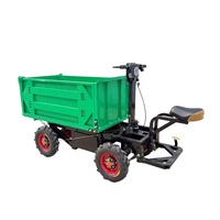 Super Vente Camion Benne Plat à Ciment à Quatre Roues Gris avec Trémie Chariot Électrique Moteur Cuivre Pur Engin de Construction Hydraulique