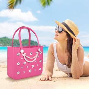 Dijes para bolso Bogg Flores decorativas Perlas y juego de cadenas para bolso de mano de goma para bolsos de playa simplemente sureños Decoración ostentosa - Product Image 5