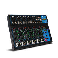 Mixeur Console Audio Professionnel F7 DJ 7 Canaux, Carte Son Audio Numérique pour Karaoké