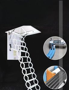 Escalier de grenier moderne entièrement automatique et pliable en acier au carbone, alliage titane-magnésium, échelle télescopique pour grenier, échelles extensibles - Product Image 2