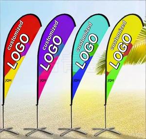 Vente directe usine – Drapeau de plage en forme de goutte d'eau, grande taille, personnalisé avec logo, pour marketing extérieur, bannière publicitaire en forme de plume - Product Image 4