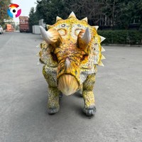 Réplica de Criatura Prehistórica Inteligente para Entretenimiento al Aire Libre, Triceratops Mecánico de Cuatro Patas, Robot Dinosaurio de Tamaño Real