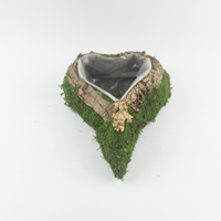 Jardinières en rotin coeur de mousse Kit de pot de fleur carré en forme de rond Décoration de pépinière extérieure de jardin à la maison en fibre végétale