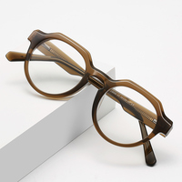 Lunettes de lecture unisexes rondes anti-lumière bleue LS005, monture PC pleine bordure, verres AC, adaptées aux visages en forme de losange, motif uni, logo personnalisé
