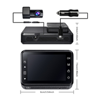 Caméra de tableau de bord AHD 4K pour moto avec enregistrement en boucle de 3 pouces, Wifi, GPS, Carplay, TPMS, BSD