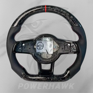 Volant en cuir performant en carbone forgé pour Volkswagen Golf 5 6 7 7.5 8 MK5 MK6 MK7 MK8 Polo Tiguan Passat CC Jetta - Product Image 1