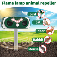 Nouveau Répulsif Ultrasonique Clignotant pour Oiseaux, Version Améliorée avec Lumière Effet Flamme, Dissuasif pour Animaux, Répulsif Solaire pour Rongeurs, Emballé
