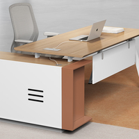 Vente en gros de bureau de direction de luxe moderne en bois massif avec tiroirs mobilier de bureau pour PDG table d'ordinateur
