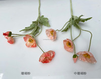 RTS Promotionnel Rose Corail 60 cm Fleur Artificielle Réaliste à Tige Unique Coquelicot en Soie Papaver Rhoeas pour la Maison, Mariages, Remises de Diplômes, Halloween