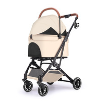 Poussette pour animaux de compagnie avec cadre métallique, détachable, 4 roues, légère, pliable, pour les voyages en plein air