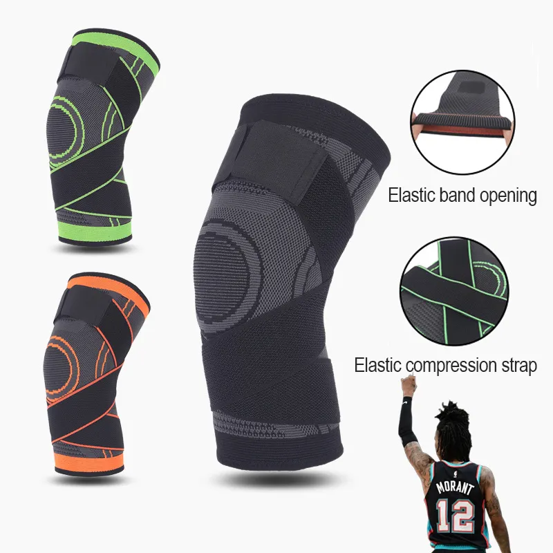 Wholesale Knee Brace Nylon Sports Running Knee Protector Guards Calf Sleeves for Basketball Lengthening Breathable Knee Support