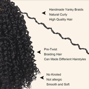 Yanky Xoắn bện tóc trước looped yanky tổng hợp Crochet mini Xoắn Tóc Ngắn Boho Crochet bím tóc kiểu tóc yanky Xoắn - Product Image 5