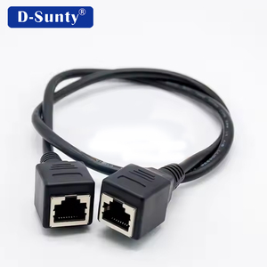 Câble réseau Ethernet 0.3m RJ45 mâle femelle blindé Ethernet <span class=keywords><strong>Rj</strong></span> <span class=keywords><strong>45</strong></span> Connecteur Vis Montage sur panneau Câble d'extension Communication - Product Image 3