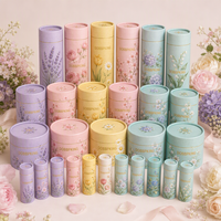 Emballage personnalisé pour déodorant cosmétique en stick, huile essentielle, boîte cylindrique en carton avec construction en papier gaufré