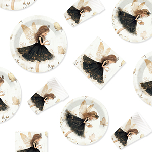 Vajilla Personalizada DAMAI con Temática de Hadas, Platos, Vasos y Servilletas de Papel para Fiesta de Cumpleaños de Niña, Juego de Vajilla de Papel - Product Image 4