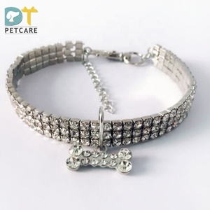 Pet Accessories Cat Product Supply Pet Dog Collar Strap Shine Jewelry Crystal Dog Elastic Necklaces