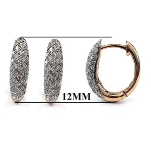 Boucles d'oreilles clous vintage en or blanc massif 18 carats avec diamants de haute qualité, personnalisables avec nom, cadeau tendance et fiable de Hong Kong - Product Image 2