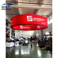 Bannière LED suspendue personnalisée pour stand d'exposition, enseigne publicitaire de plafond, bannière d'affichage pour stand de salon professionnel