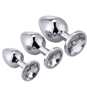 Plug <span class=keywords><strong>Anale</strong></span> Impermeabile in Acciaio Inossidabile, Giocattoli Sessuali in Metallo per Donne e Coppie - S/M/L, Multicolore con Diamanti, Gioco per Adulti - Product Image 4