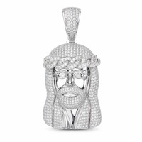 Pendentif Portrait Rétro Hip Hop en Argent S925 avec Moissanite VVS Joker Party Longueur 89,15 mm Largeur 48,42 mm