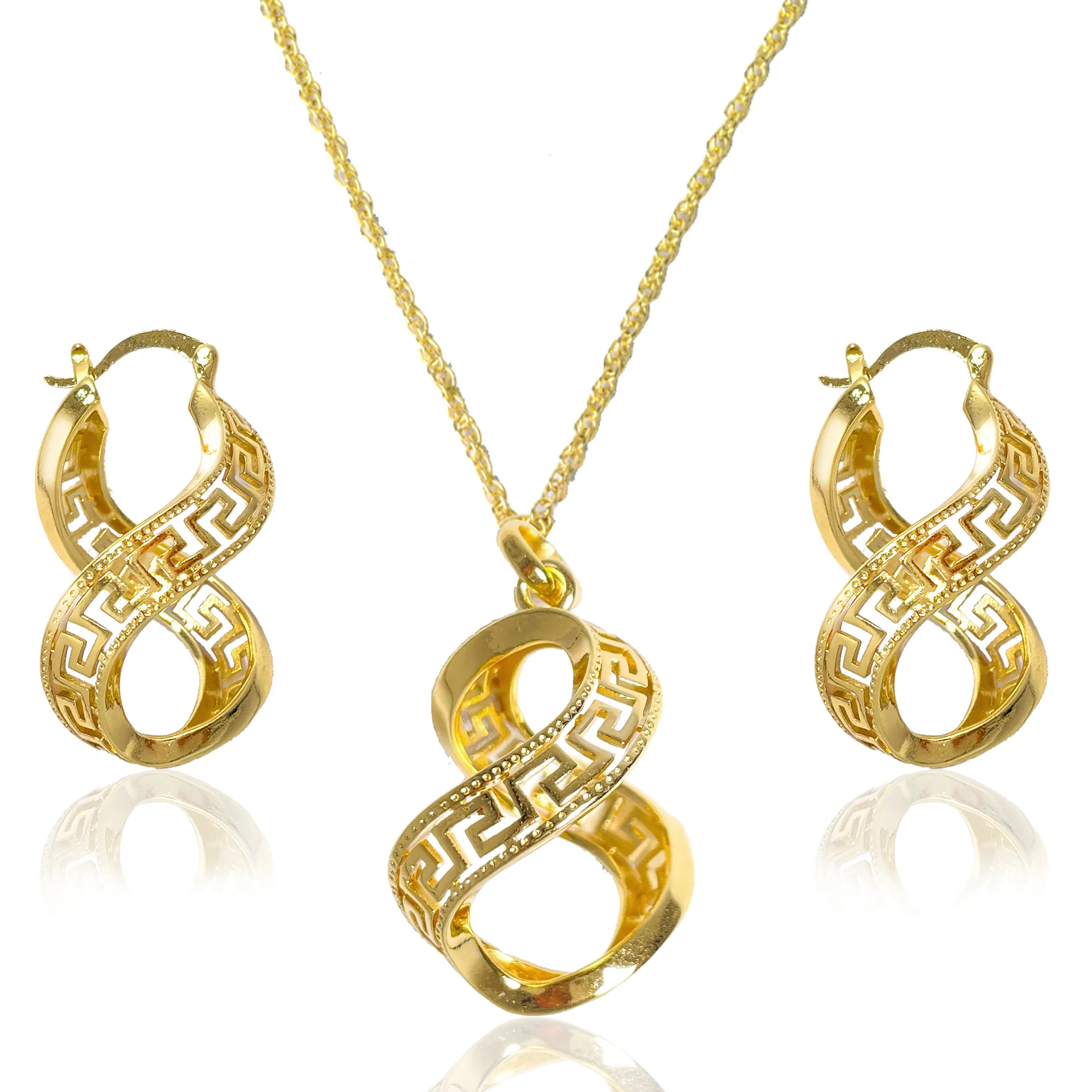 Set di orecchini e ciondoli placcati oro 14K gioielli moda America