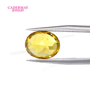 Cadermay Synthetic Citrine Oval Loose Stone Yellow For Jewelry Making - Product Image 1