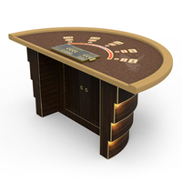 Table de poker semi-circulaire multi-jeux de luxe YH, table de casino de blackjack demi-circulaire, matériau MDF+bois+PU, 220x120x95cm, à vendre