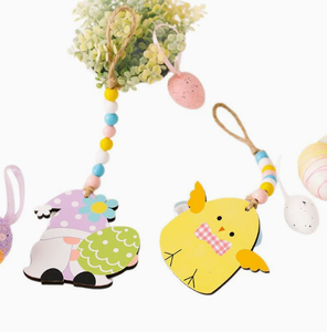 DAMAI Wholesale <b>Easter</b> Decoration Wooden <b>Ornaments</b> Set Beaded Rabbit Holding Carrot Chick Hanging Decor for Home Party Mall - Product Image 6