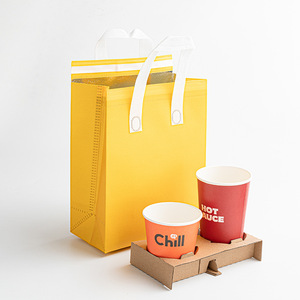 Disposable Non-Woven Fabric Catering Milk Tea Coffee Hot and Cold Insulated Aluminum Foil Takeout <b>Packaging</b> <b>Bag</b> - Product Image 6