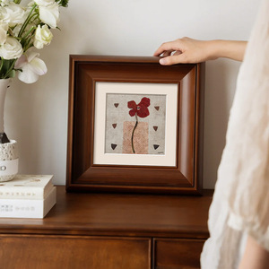 Dipinto su Tela con Cornice <span class=keywords><strong>in</strong></span> Stile Antico Medio con Design Floreale ad Angolo Decorazione <span class=keywords><strong>per</strong></span> Comodino Francese - Product Image 3