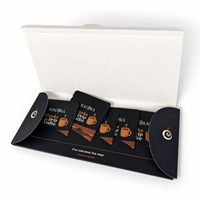 Emballage personnalisé imprimé pour sachets de café à suspendre, style enveloppe en carton pour café filtre