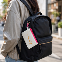 Petites pochettes en coton écologiques personnalisées, pochettes à fermeture éclair pour rouges à lèvres, pochettes pour crème solaire, sacs en toile unie pour pièces de monnaie