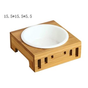 Comedero Elevado de Bambú para Mascotas, Comedero Doble de Madera para Perros y Gatos, 43x15.5x13 cm - Product Image 4