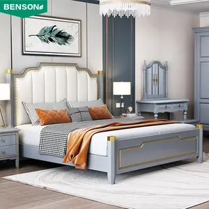 Materiale di alta qualità dal miglior produttore di mobili per camera da letto letto matrimoniale moderno in legno massello