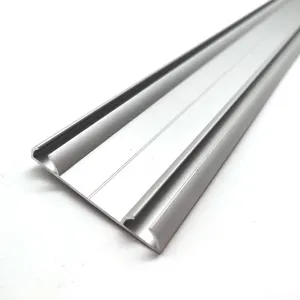 Perfil de aluminio plateado personalizado para puerta de armario deslizante, perfiles de riel inferior de aluminio