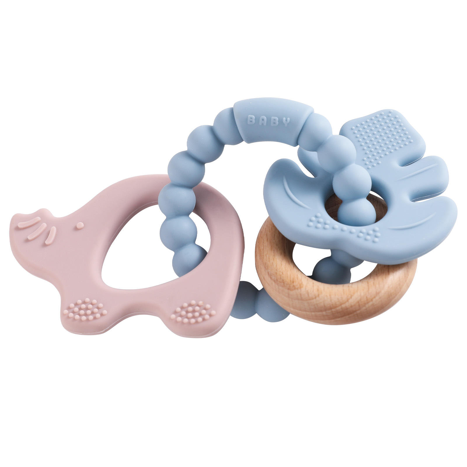 Nouveau bracelet animal en silicone - feuille de tortue bleue - éléphant rose