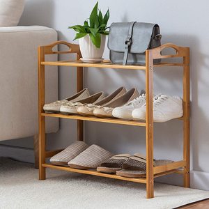 <span class=keywords><strong>Dimensioni</strong></span> durevoli e robuste scarpe Rack 3 livelli fai da te scarpe di bambù autoportanti Organizer per ripiani per ingresso camera da letto domestica - Product Image 6